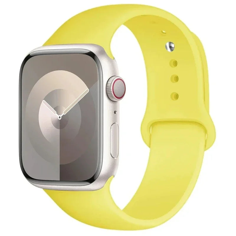 Correa de silicona para Apple Watch, 46mm, 44mm, 45mm, 40mm, 41mm, 42-38mm, 49mm, pulsera deportiva iwatch series 11 10 9 8 7 6 5 SE Ultra3