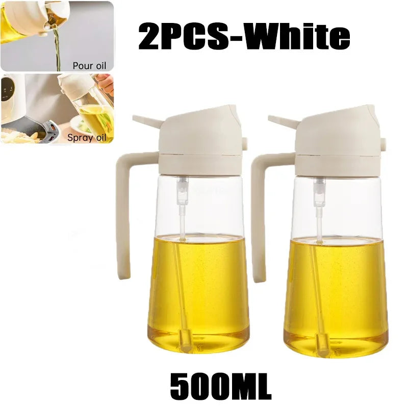 Dispensador de aceite en aerosol 2 en 1 para cocina, pulverizador de aceite o solo cepillo pulverizador para freír al aire, ensaladas, asar, cocinar en la cocina