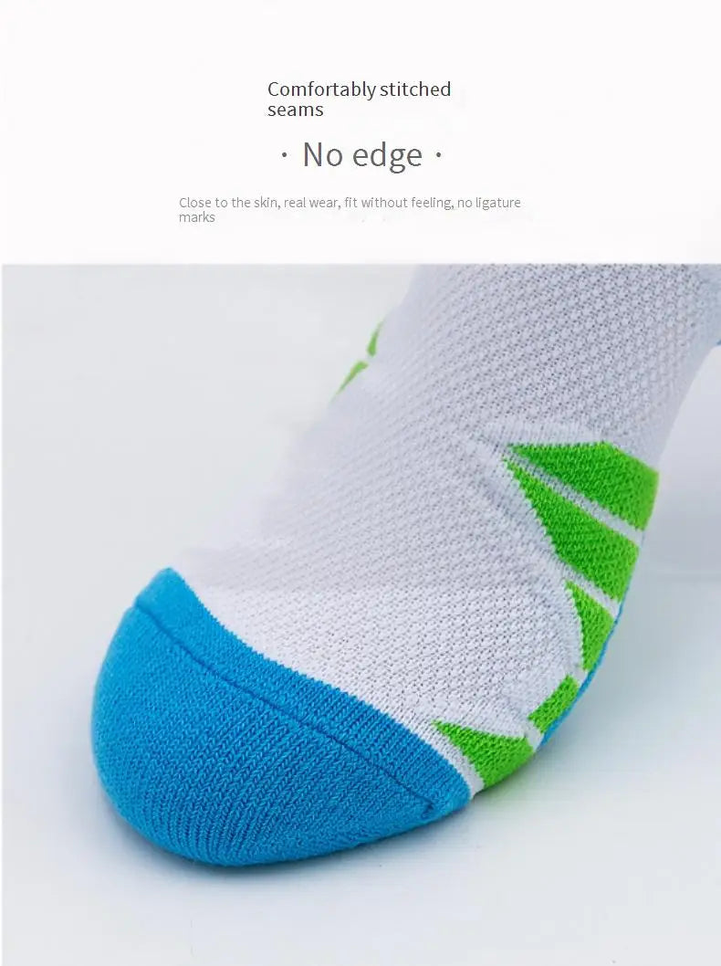 Calcetines deportivos profesionales para hombre, medias de tubo alto, con fondo grueso, absorbente de golpes, contraste de Color, Elite, 1 par