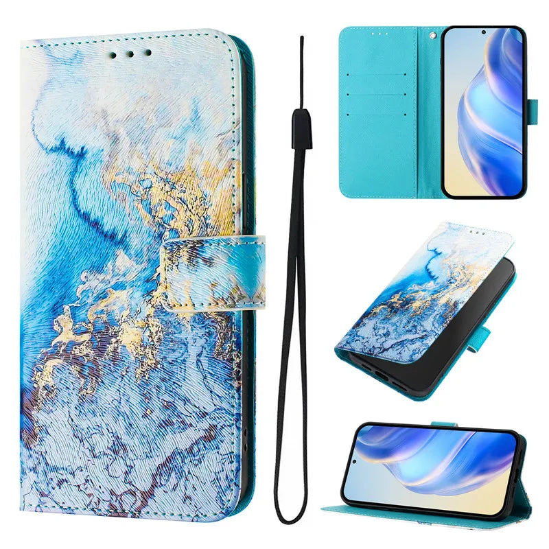13 Funda de teléfono de cuero para iPhone 13 12 Mini 11 Pro 13Pro 12Pro Max 11Pro Coque Flip Cover Wallet fundas pintadas magnéticas gato oso