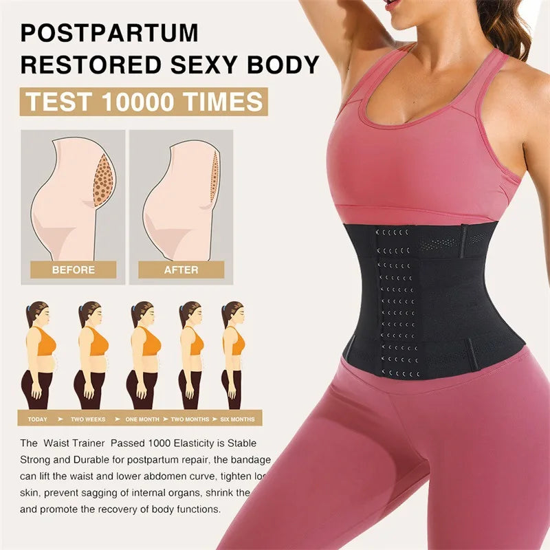 Entrenador de cintura moldeador de cuerpo para mujer, Control de barriga, envoltura adelgazante, faja reductora de vientre plano, cinturones de corsé
