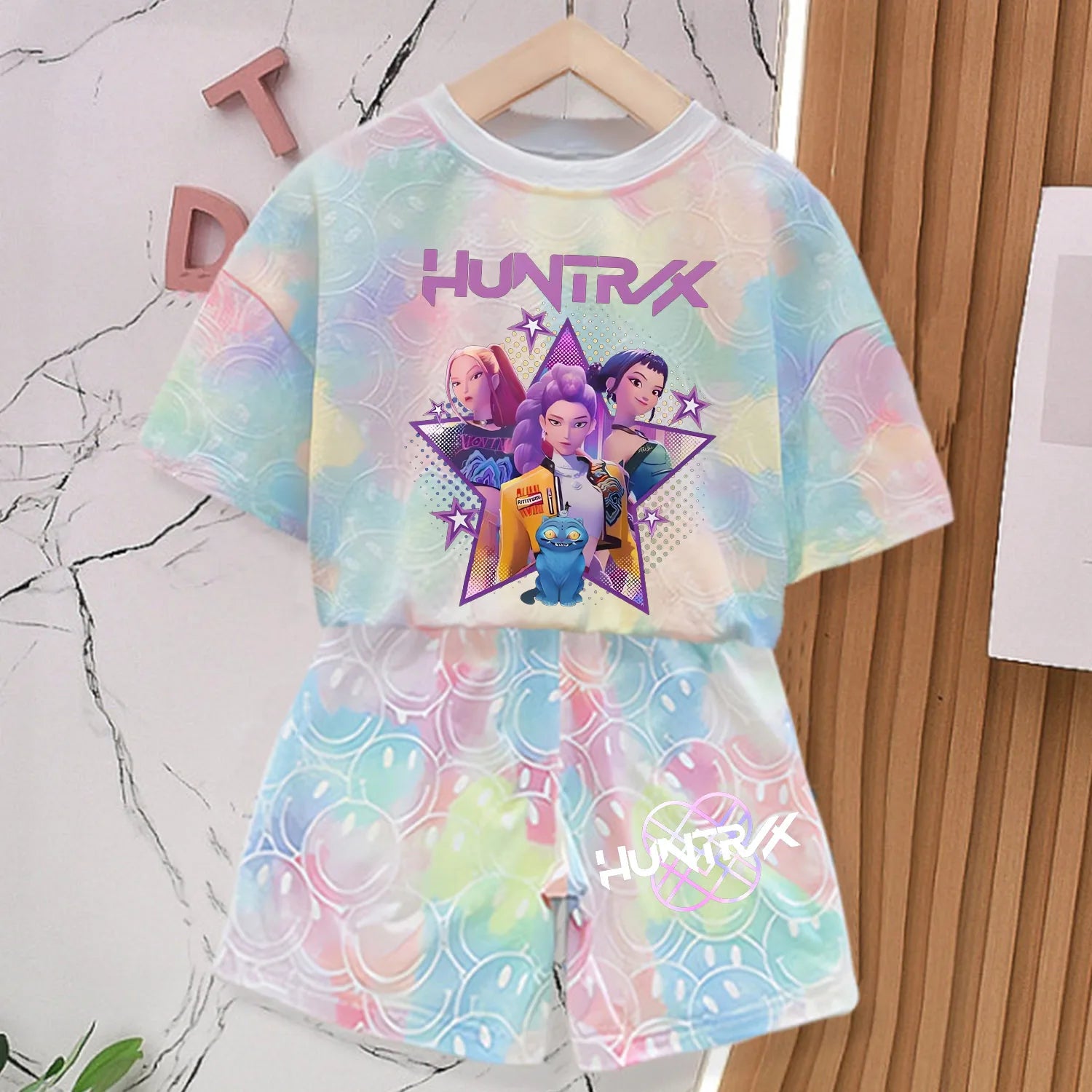 Nuevo Conjunto de Camisetas para Niñas, Ropa de Verano con Diseño Estampado, Moda de Dibujos Animados, Mangas Cortas Cómodas