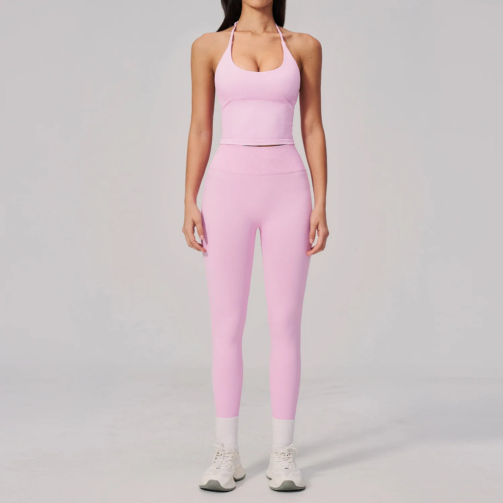 Conjunto de Yoga sin Costuras para Mujer, Ropa Deportiva, Conjunto de Fitness de 2 Piezas, Leggings y Sujetador Deportivo Transpirable, Ropa Deportiva Femenina