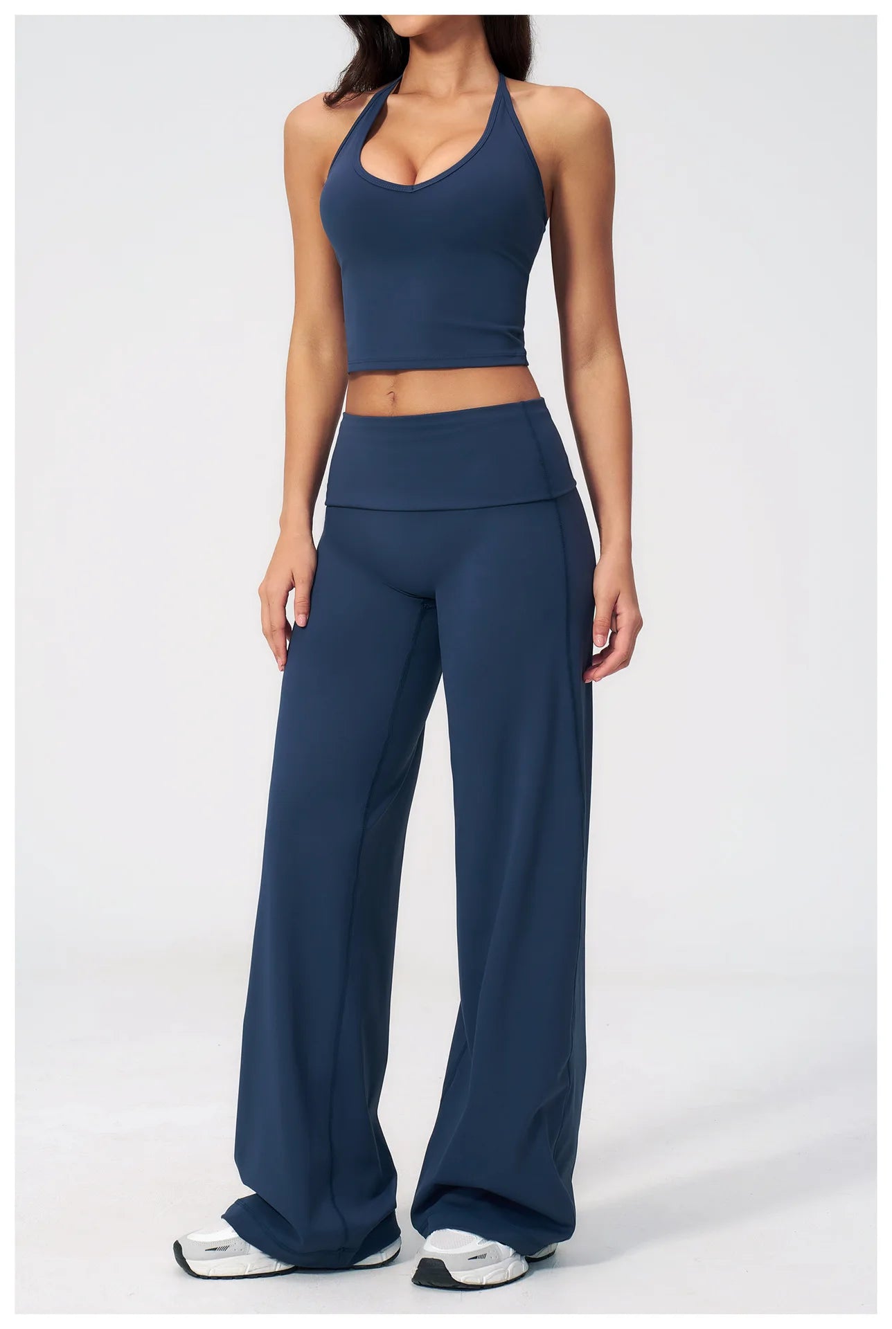 Conjunto Deportivo de Yoga para Mujer, Conjunto de Dos Piezas, Pantalones y Top, Traje Deportivo para Gimnasio, Yoga y Entrenamiento