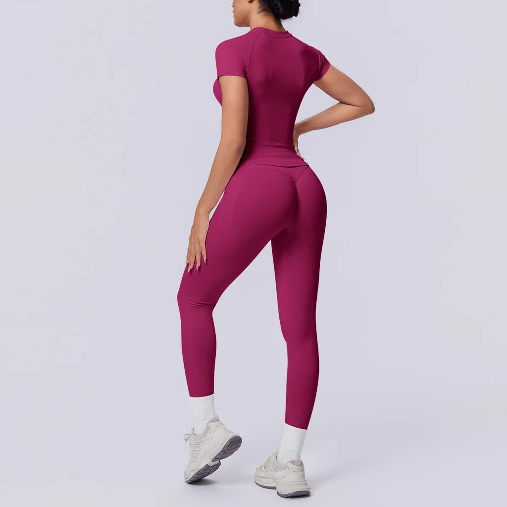 Conjunto Deportivo de Yoga para Mujer, Conjunto de Dos Piezas, Pantalones y Top, Traje Deportivo para Gimnasio, Yoga y Entrenamiento