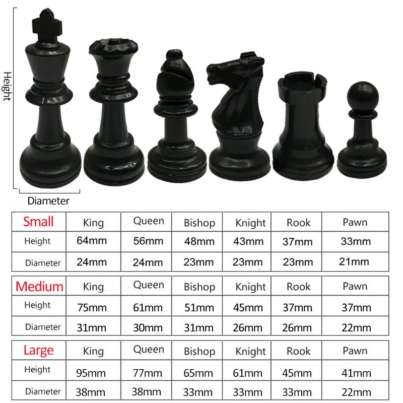 Juego de ajedrez de lujo de 32 piezas de ajedrez de alta calidad King High 64mm 77mm 97mm Ajedrez juego de ajedrez Medieval juguetes para niños juego