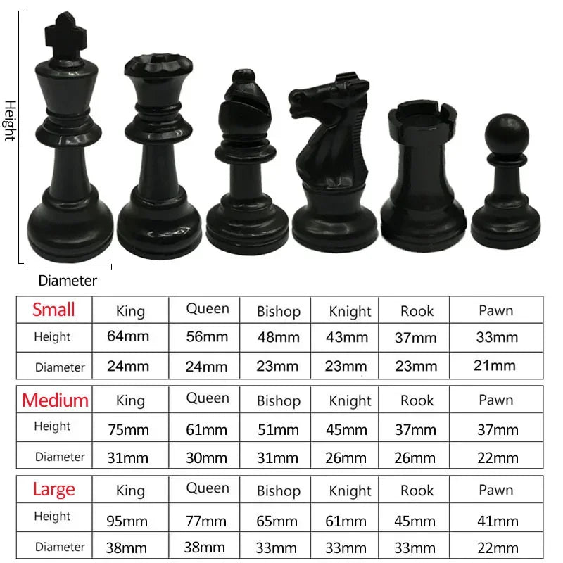 Juego de ajedrez de lujo de 32 piezas de ajedrez de alta calidad King High 64mm 77mm 97mm Ajedrez juego de ajedrez Medieval juguetes para niños juego