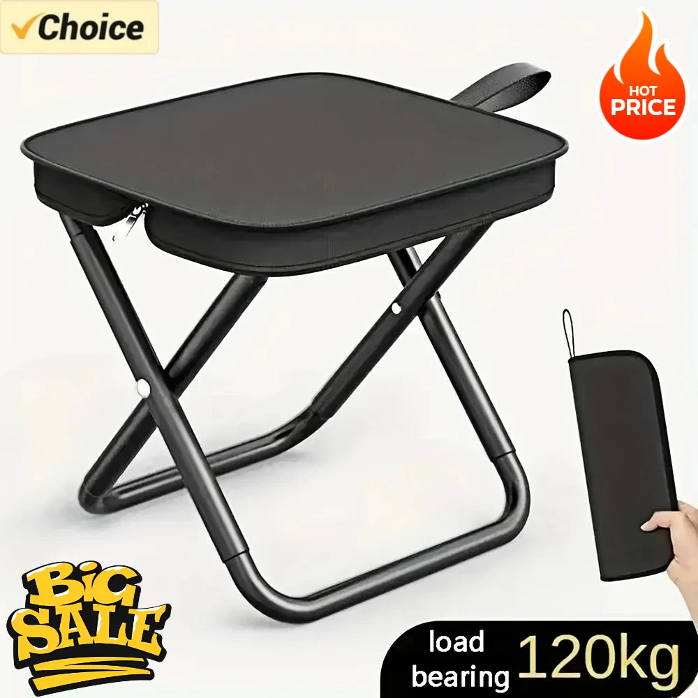 Taburete Plegable Portátil, Silla Ligera para Camping, Asiento Plegable para Pesca, Senderismo, Viajes, Uso en Interiores y Exteriores