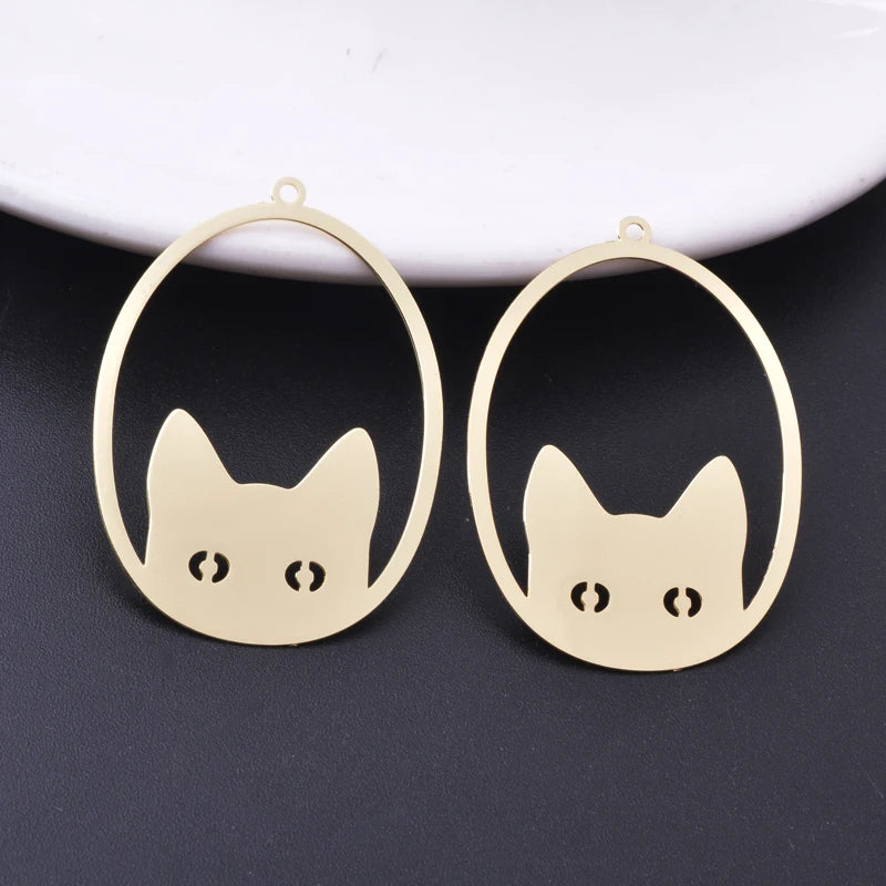 30 Uds AD3485 filigrana de forma ovalada ojos de gato dijes pendiente Metal latón amarillo verde colgante fino DIY joyería fabricación de pendientes