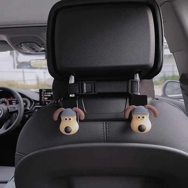 Gancho trasero para asiento de coche con cabeza de perro, decoración tridimensional 3D para asiento trasero de coche, accesorios decorativos para Interior