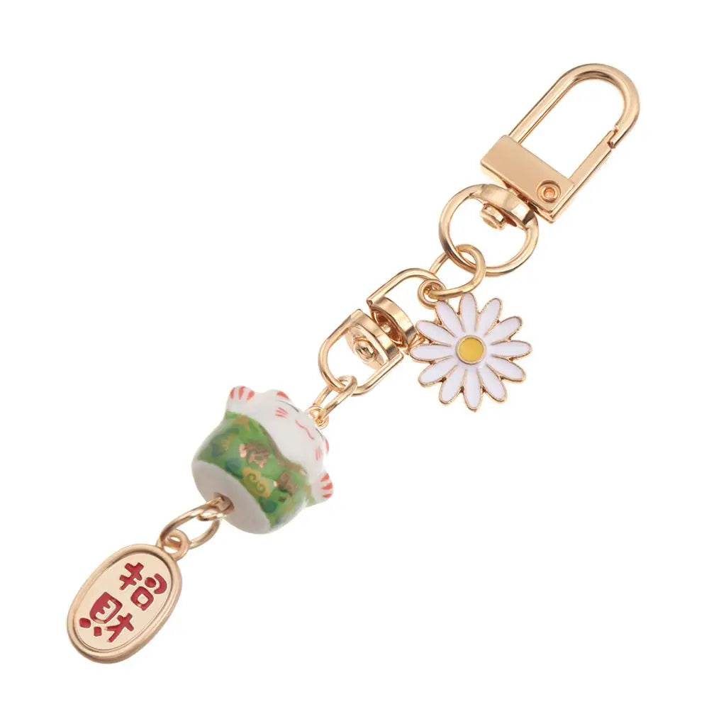 Cordón de correa para teléfono, cuerda colgante de muñeca, estilo japonés, antipérdida, Sakura, gato de la suerte, 1 unidad