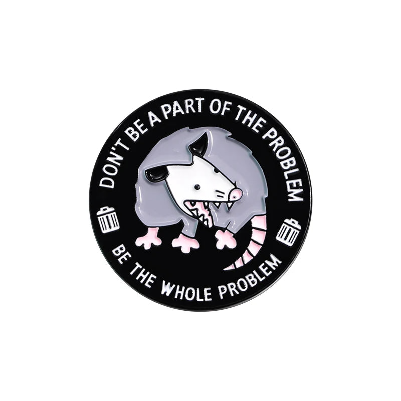 Alfileres esmaltados de Possum divertidos y bonitos, broches con citas de problemas enteros, joyería, insignia de solapa de Animal de dibujos animados para regalo