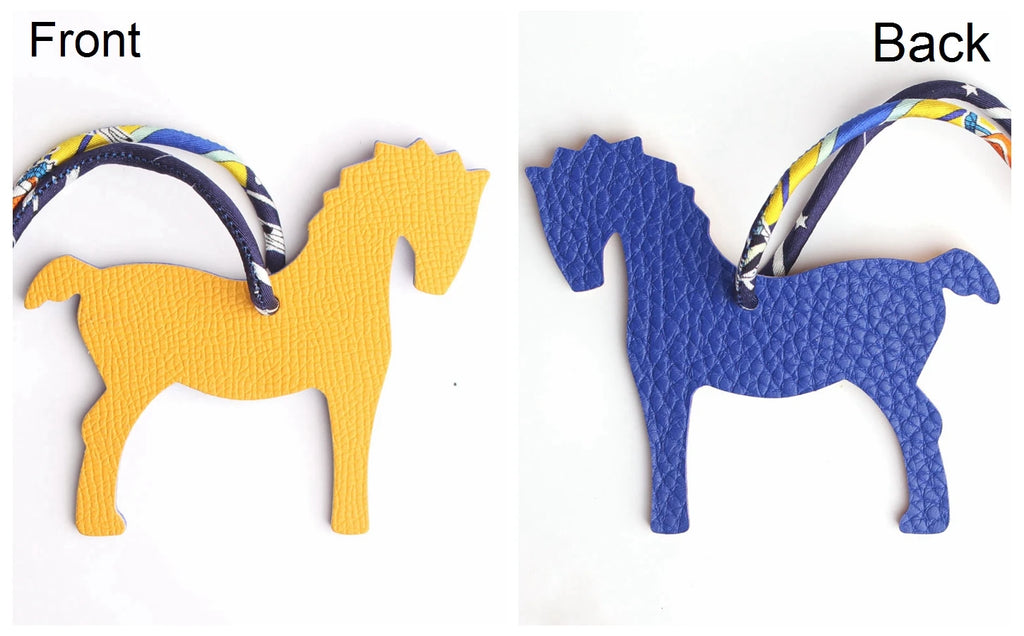 Llavero con doble cara de piel auténtica de grano completo de cocodrilo, gato de la suerte, cachorro, perro, caballo, mochila, colgante, Animal, bolso de mujer