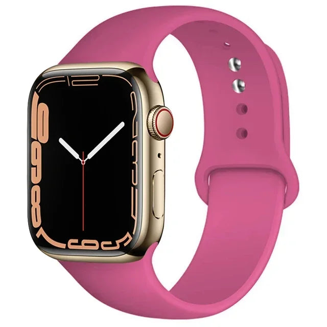 Correa de silicona para Apple Watch, 46mm, 44mm, 45mm, 40mm, 41mm, 42-38mm, 49mm, pulsera deportiva iwatch series 11 10 9 8 7 6 5 SE Ultra3