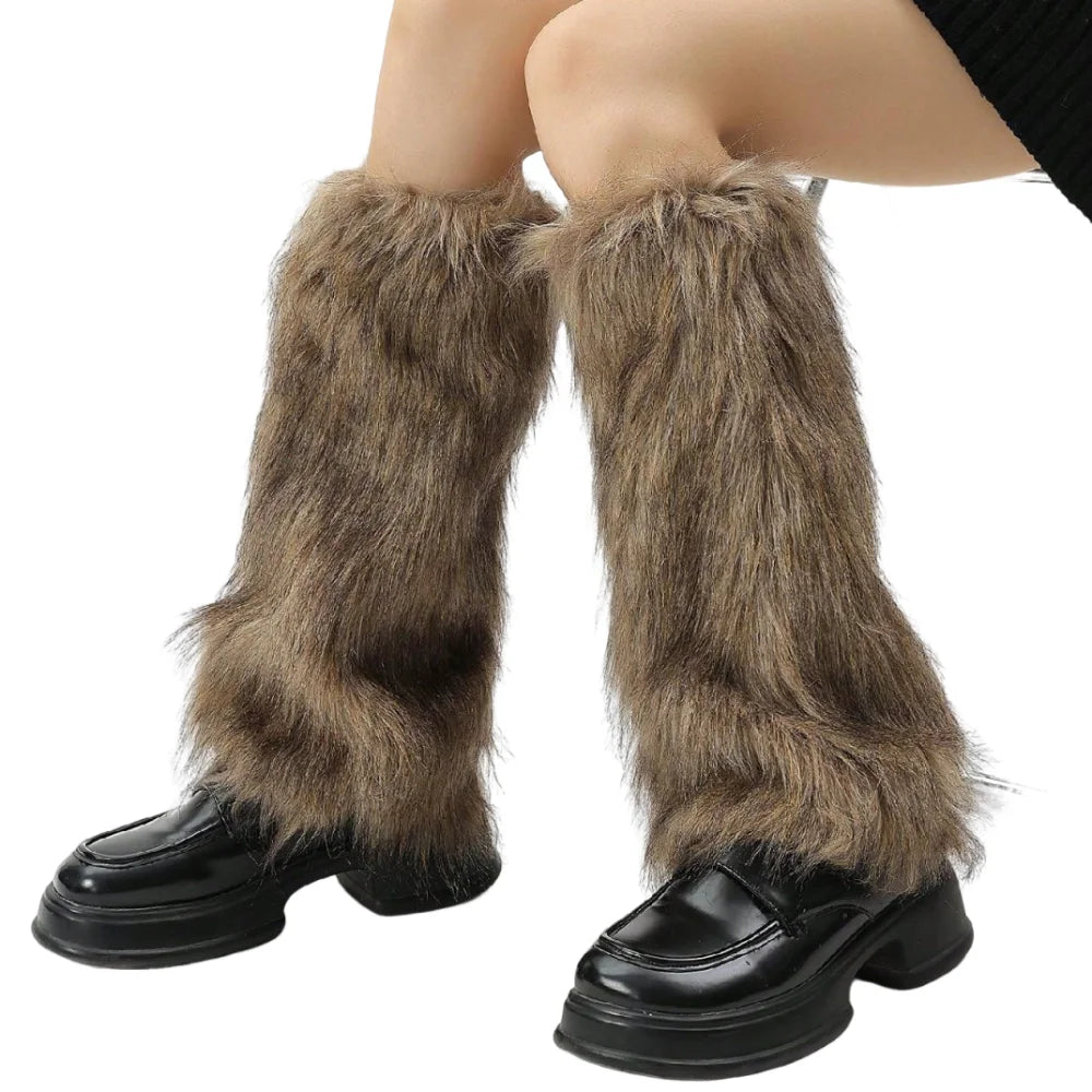Calentadores de Piernas de Piel Sintética, 40 cm, Estilo Japonés, Lolita, Cubrebotas, Kawaii, Y2K, Calentadores de Rodilla para Otoño/Invierno