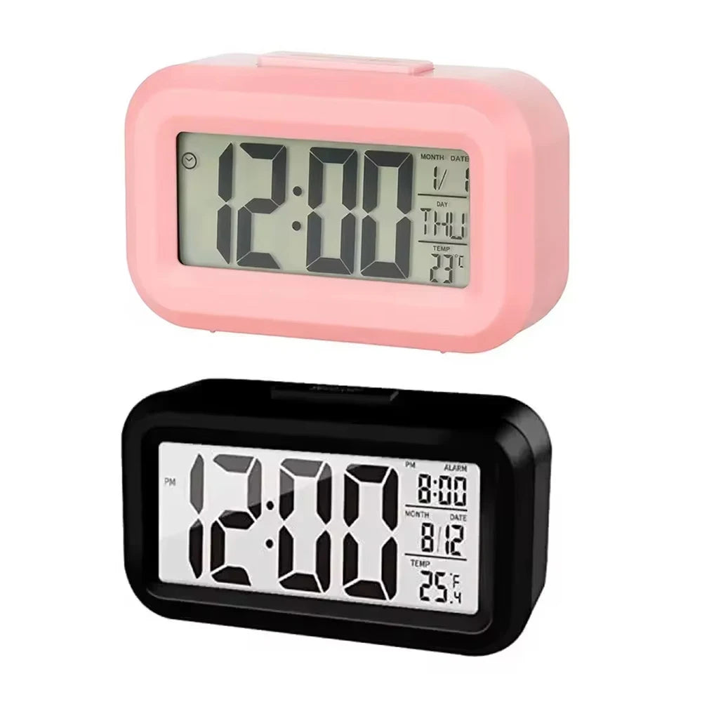 Reloj con alarma digital LED, retroiluminación, calendario de datos, reloj electrónico multifunción, reloj de mesa