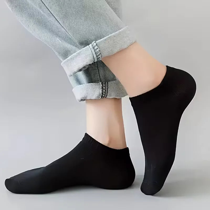 Calcetines Deportivos Unisex de Color Sólido para Primavera/Verano, 10/20/40 Pares, Calcetines Cortos Ligeros y Suaves para Hombre y Mujer, Paquete Económico