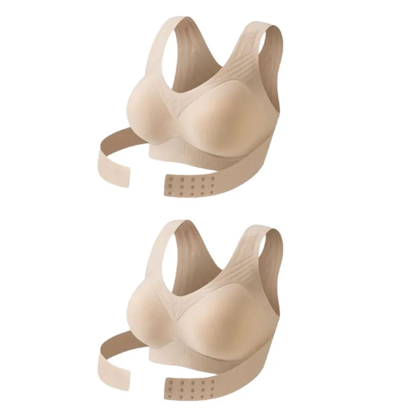 FallSweet Sujetador de corrección de postura inalámbrico para mujer Bralette push-up sin costuras con soporte cruzado en la espalda para lencería moldeadora diaria