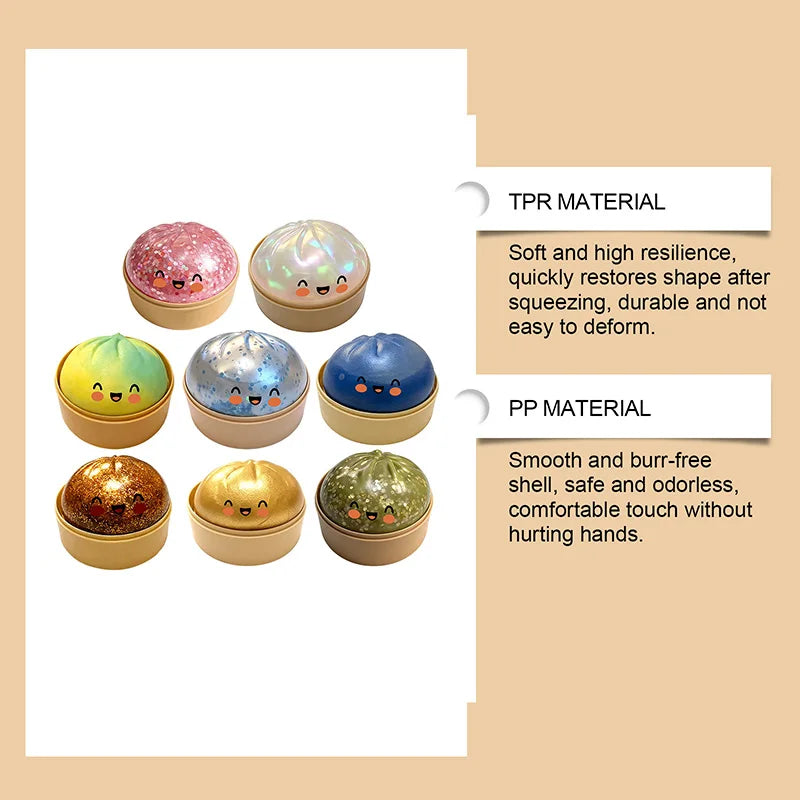 Pelota Antiestrés de Simulación con Forma de Dumpling, de Rebote Lento, Suave al Tacto, para Descompresión, Decoración para Oficina y Hogar, Regalos de Cumpleaños para Niños y Adultos