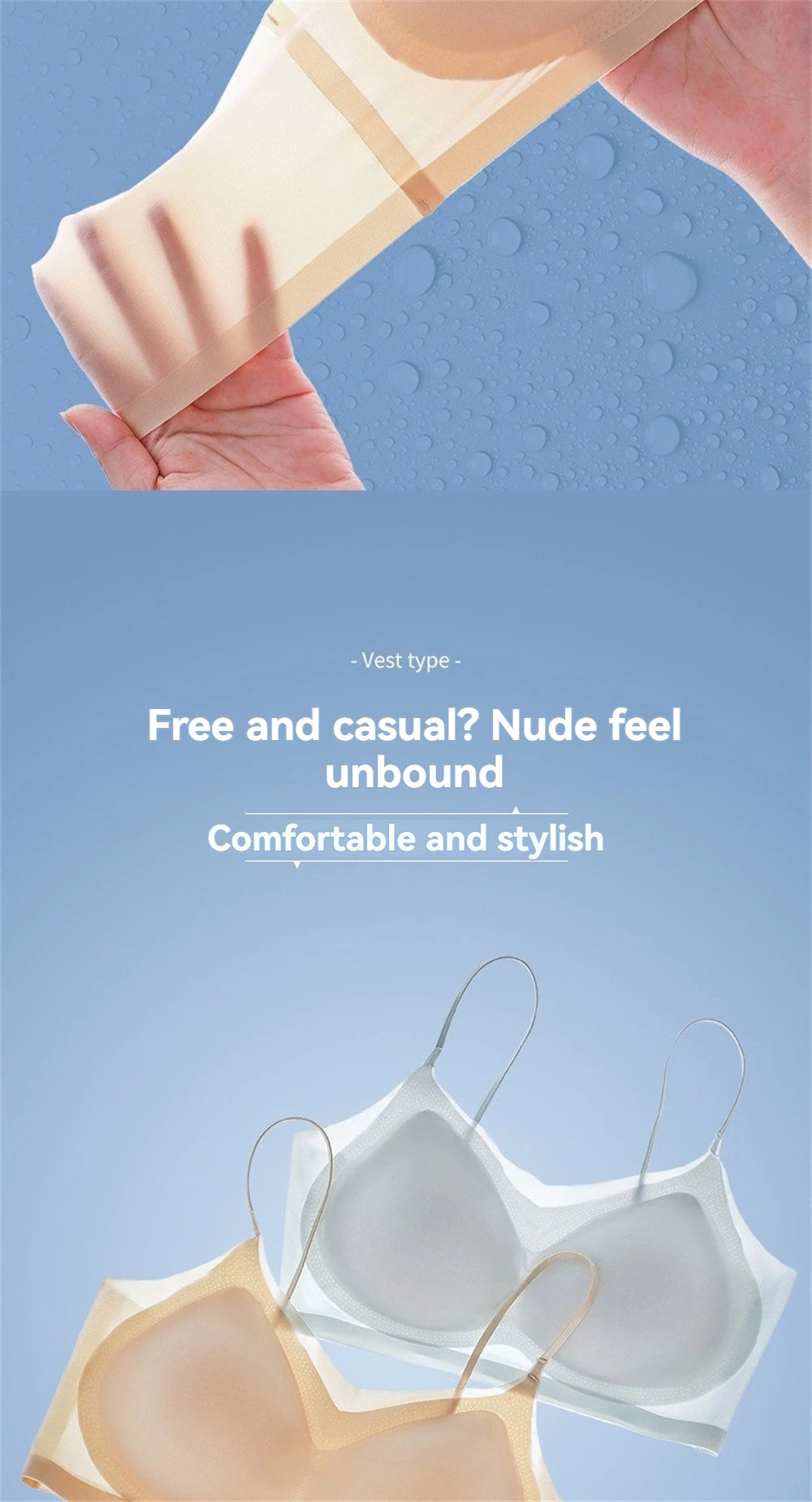 Sujetador superior de seda de hielo transpirable ultrafino para mujer, chaleco Halter con espalda sin costuras, sujetador envolvente, pecho pequeño juntos