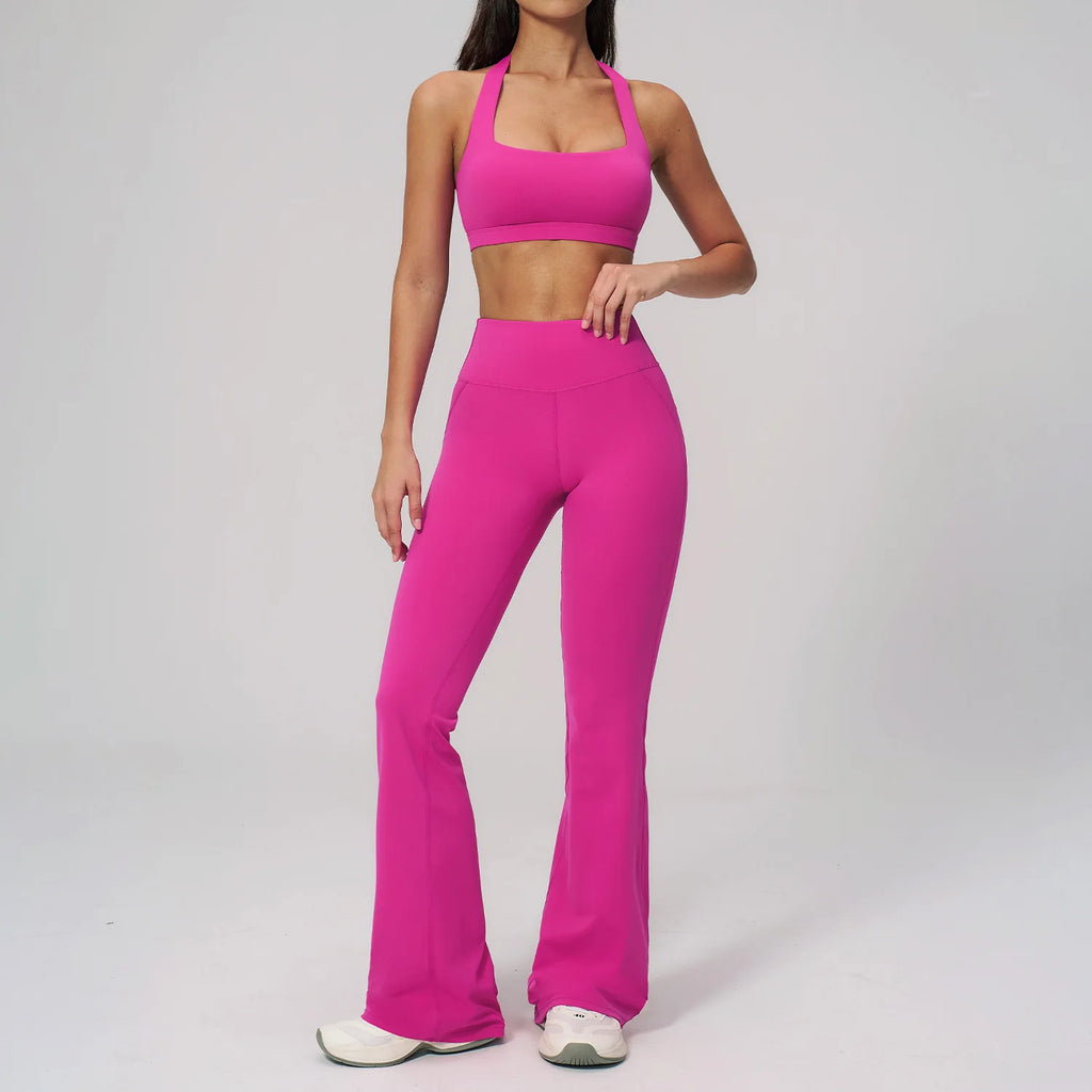 Conjunto de Yoga para Mujer, Ropa Deportiva, Conjunto de Gimnasio y Fitness, 2 Piezas, Leggings para Correr, Sujetador Deportivo Transpirable, Ropa Deportiva Femenina