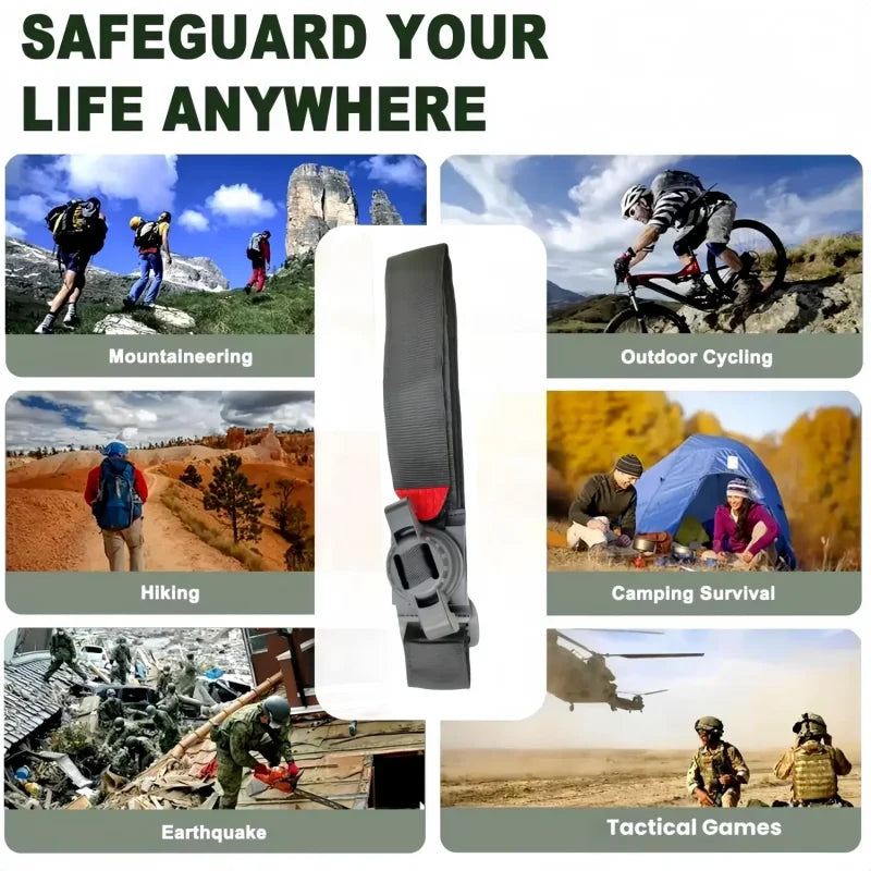 Torniquete táctico militar, equipo de supervivencia para acampar, botiquín de primeros auxilios de emergencia para exteriores, suministros de seguridad de autodefensa, accesorios