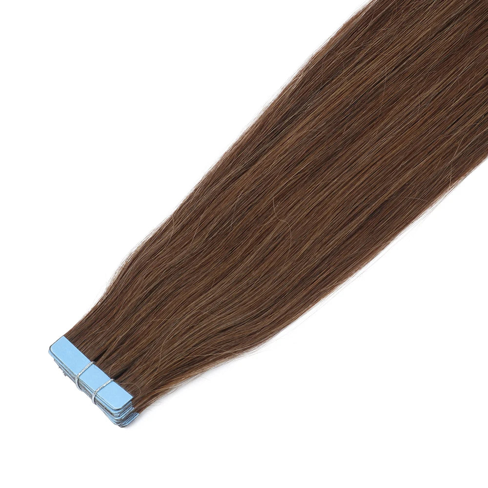 MRSHAIR cinta en extensiones de cabello cabello humano Rubio cinta sin costuras extensiones de cabello 4x0,8 cm trama de piel cinta de PU en el cabello 20 piezas 12 "-24"