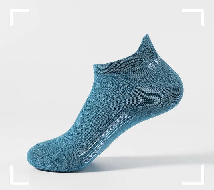 5 pares de calcetines tobilleros de alta calidad para hombre, calcetines deportivos de algodón transpirables, calcetines de malla informales atléticos de verano de corte fino corto Sokken talla 38-45