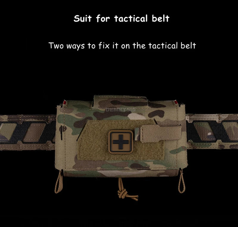 Bolsa táctica de primeros auxilios médicos, bolsas compactas para traumatismos al aire libre, IFAK para caza, chaleco Airsoft, portador de placa