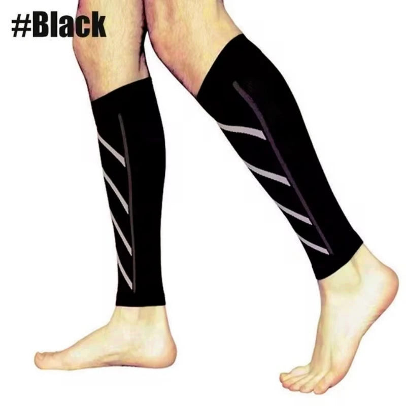 1 par de mangas de compresión para pantorrilla, calcetines de compresión para pierna para correr, férula para espinilleras, para hombres y mujeres, 20-30mmHg