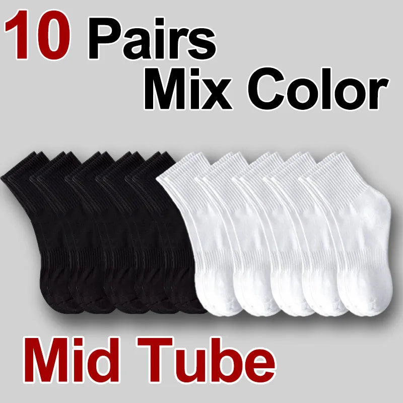 5/10/20 pares de calcetines de cuello redondo de color sólido neutro, calcetines deportivos transpirables y cómodos para primavera y verano, calcetines deportivos para todas las estaciones