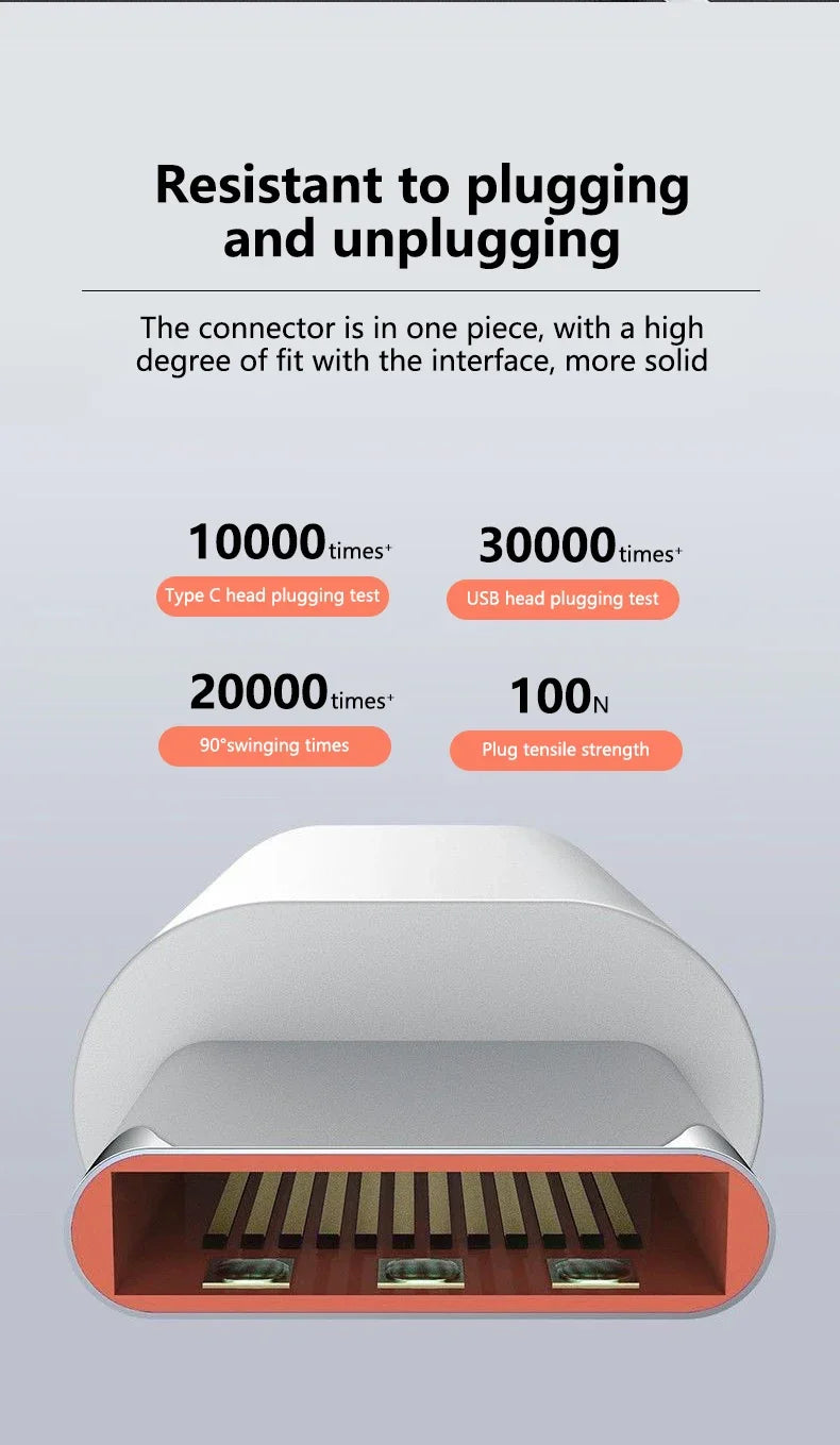 Cable Android 120W 10A USB a tipo C Cable de carga súper rápido para Huawei P40 Honor Cable de datos para Xiaomi Redmi 0,3/1M/1,5 M/2M