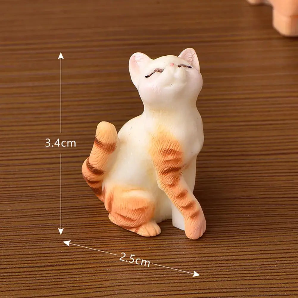 Mini adorno de gato Kawaii, estatua de gatito de jardín, regalo para niños, miniaturas, familia de gatos, figuritas decorativas, artesanías de gatos bonitos