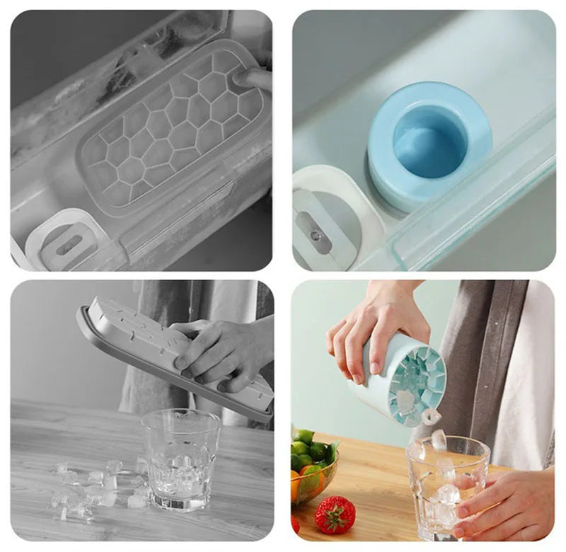Molde de silicona para cubitos de hielo, cubo de hielo redondo, refrigerador casero DIY de verano, máquina de hielo congelada, molde creativo para cubitos de hielo, herramientas de bar