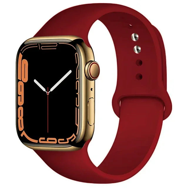 Correa de silicona para Apple Watch, 46mm, 44mm, 45mm, 40mm, 41mm, 42-38mm, 49mm, pulsera deportiva iwatch series 11 10 9 8 7 6 5 SE Ultra3