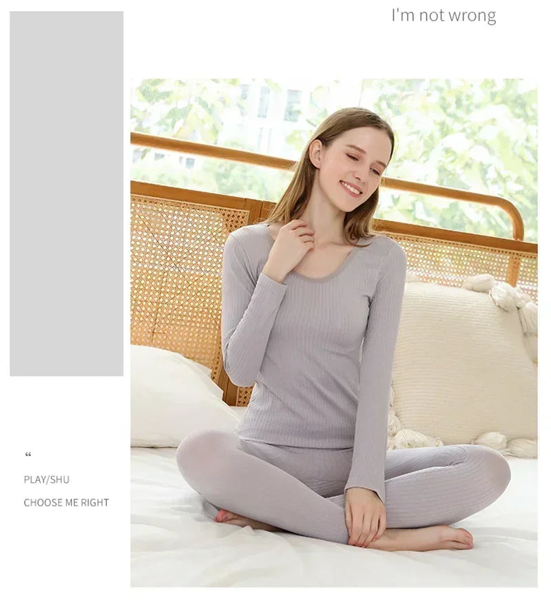 Ropa interior térmica cálida para mujer, ropa íntima Sexy para mujer, Calzoncillos largos con forma de mujer, ropa térmica moldeadora de cuello medio para mujer