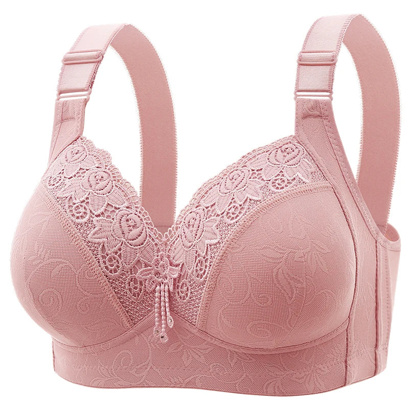 Sujetadores de encaje para mujer, Bralette con perspectiva ultrafina, sujetador con escote en V profundo, lencería Sexy, Tops de talla grande, ropa interior para mamá, sujetador activo