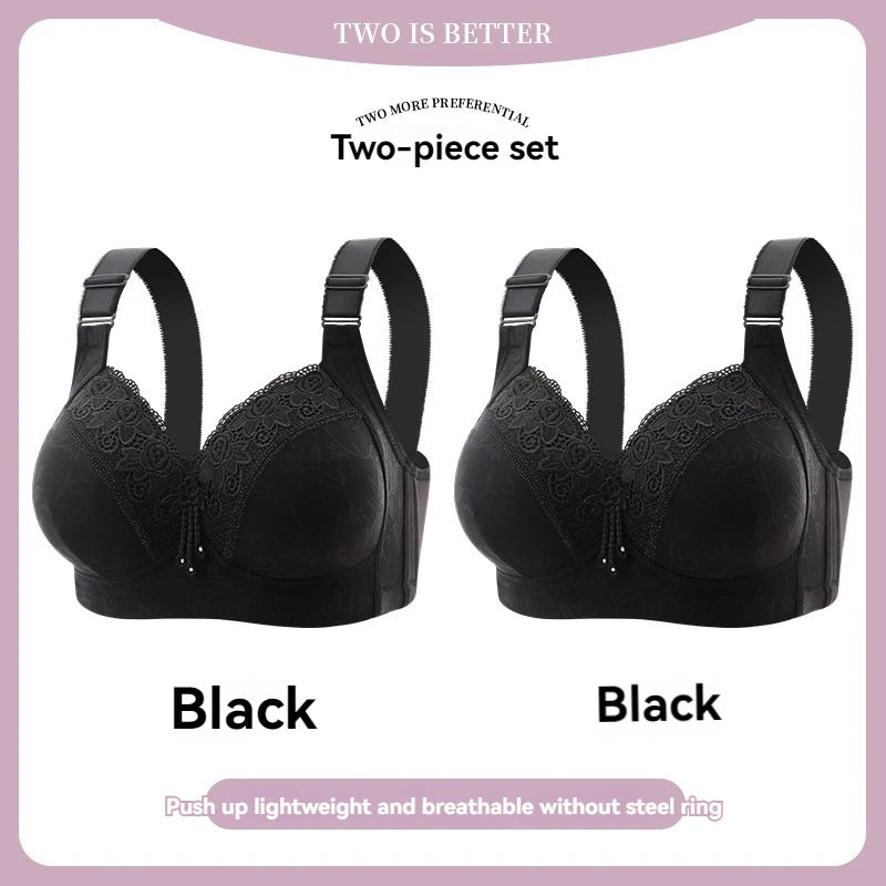 Sujetadores de encaje para mujer, Bralette con perspectiva ultrafina, sujetador con escote en V profundo, lencería Sexy, Tops de talla grande, ropa interior para mamá, sujetador activo