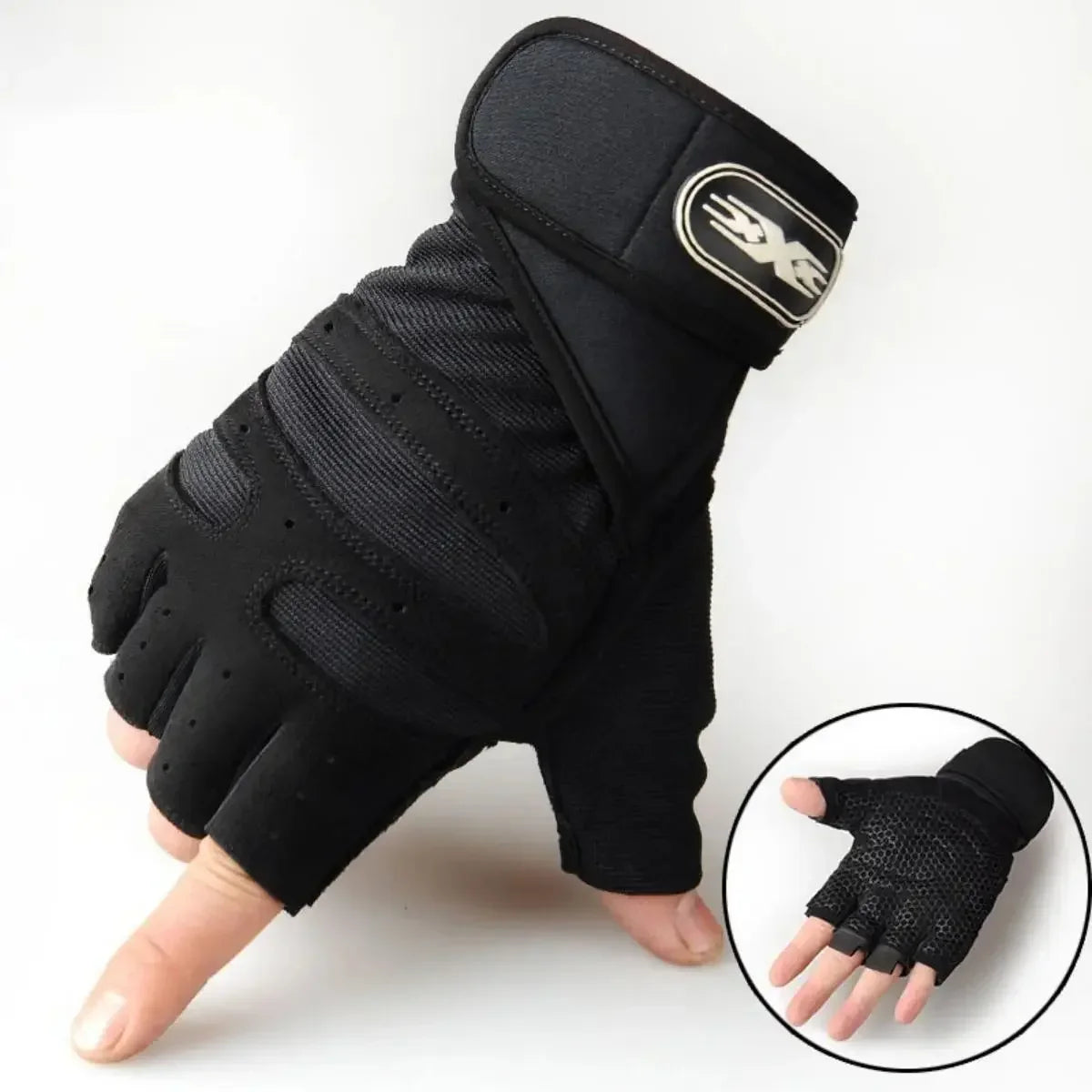 1 par de guantes de gimnasio para Fitness, guantes de pulsera para levantamiento de pesas, entrenamiento de culturismo, ejercicio deportivo, guante de ciclismo