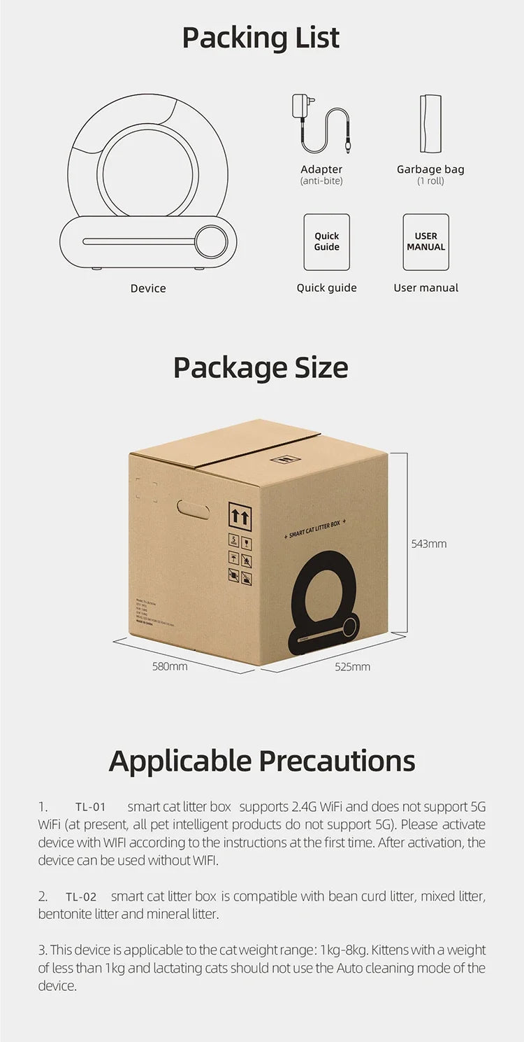 Caja de arena inteligente para gatos, completamente automática, gran capacidad, semicerrada, inodoro inteligente para gatos, Control remoto por aplicación