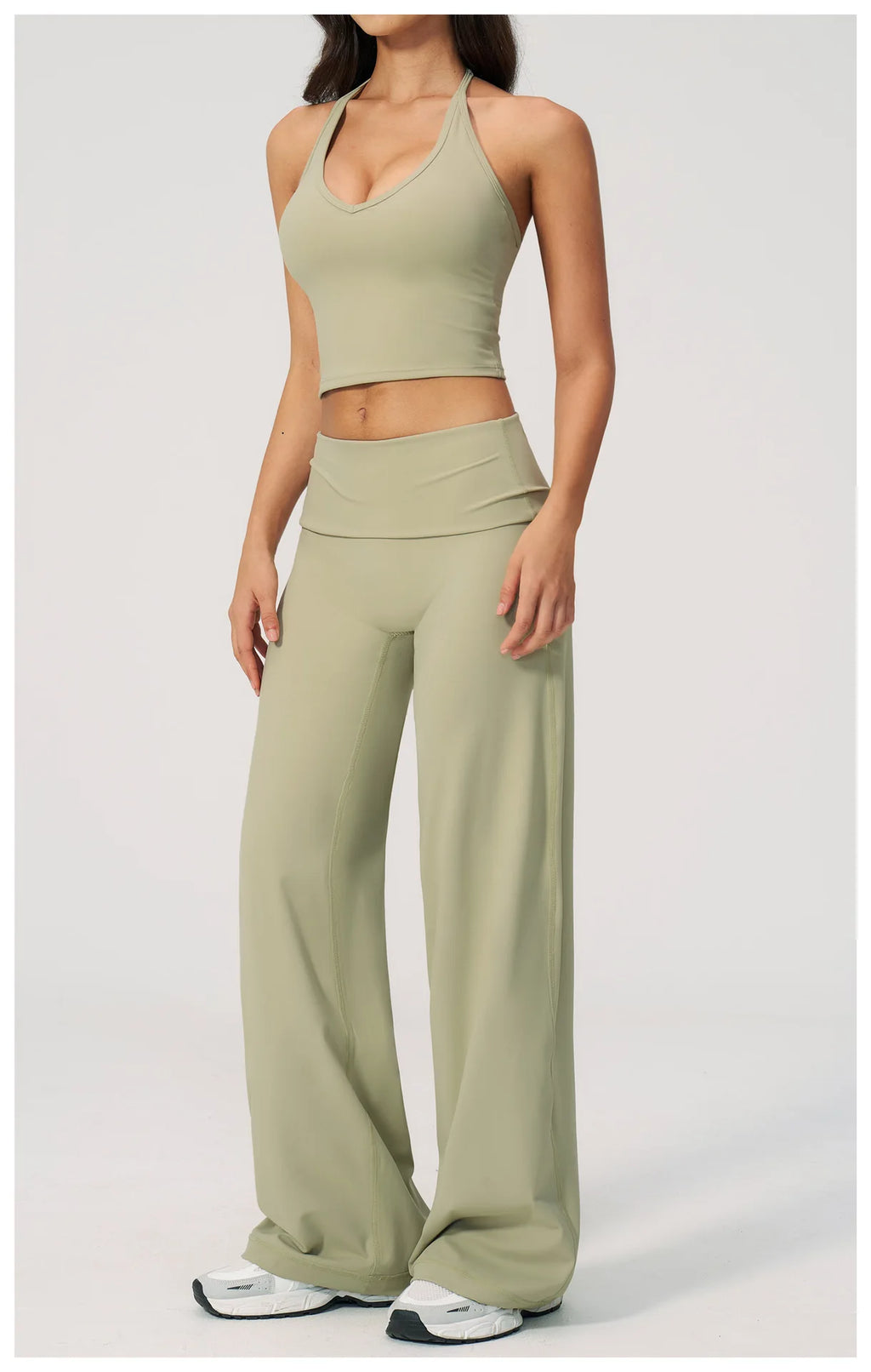 Conjunto Deportivo de Yoga para Mujer, Conjunto de Dos Piezas, Pantalones y Top, Traje Deportivo para Gimnasio, Yoga y Entrenamiento