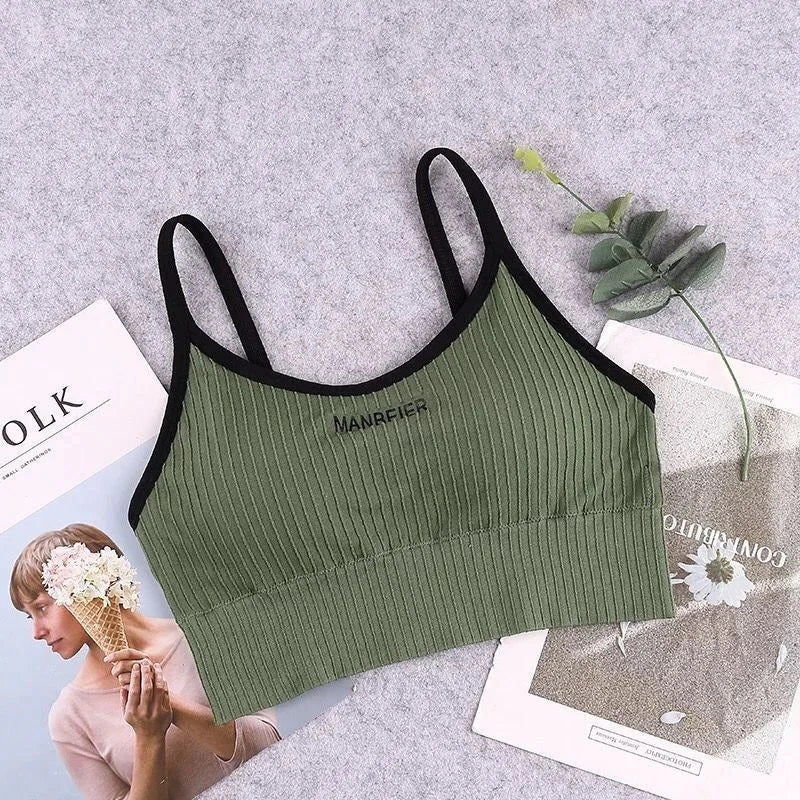 Nuevo Sujetador deportivo para mujer, Top corto Sexy para gimnasio, ropa interior de algodón para mujer, Tops de tubo suaves y cómodos, Tops de sujetador para mujer para niñas