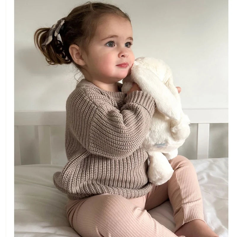 Suéteres de bebé Otoño Invierno niños niñas de manga larga suéter de punto de Color puro bebé niños niñas suéter suéteres ropa