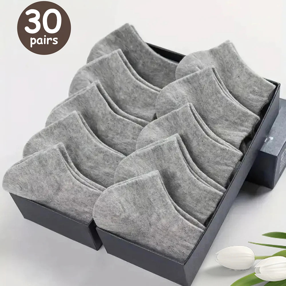 10/20/30/40/50 pares de calcetines tobilleros de corte bajo con desodorante transpirable para hombre, ropa cómoda que absorbe el sudor y para verano