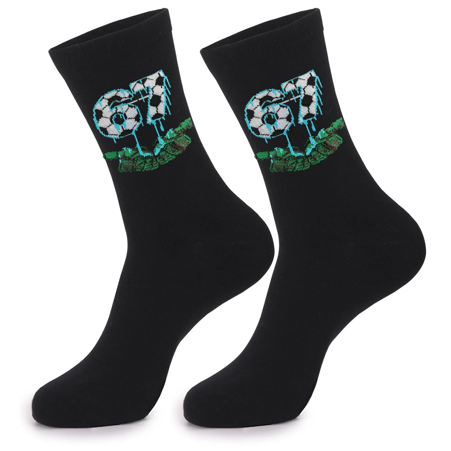 Calcetines de Media Pantorrilla para Hombre con Números y Letras Divertidas de Dibujos Animados, Novedad Transfronteriza 67