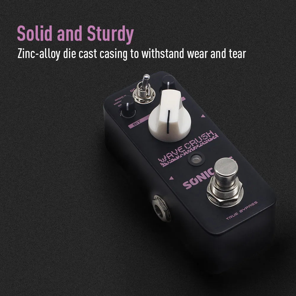 Pedal de Efectos para Guitarra y Bajo SONICAKE Wave Crush Bitcrush, Reductor de Frecuencia Digital, Sintetizador, Efectos Lo-Fi, QSS-20