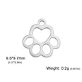 Cazador-abalorios de acero inoxidable con huella de pata de perro y gato, para hacer joyería DIY, bonito colgante de Animal para pulsera, pendientes y collar