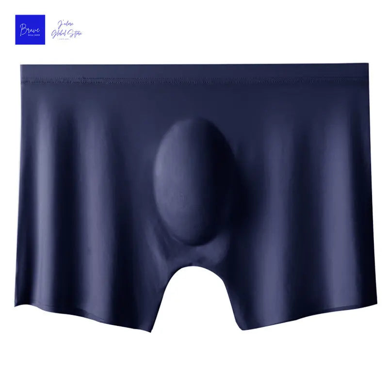 1 unidad de Boxers para hombre, pantalones cortos de seda helada, bragas para hombre, ropa interior Sexy sin costuras, calzoncillos para hombre, bragas transpirables antibacterianas para hombre