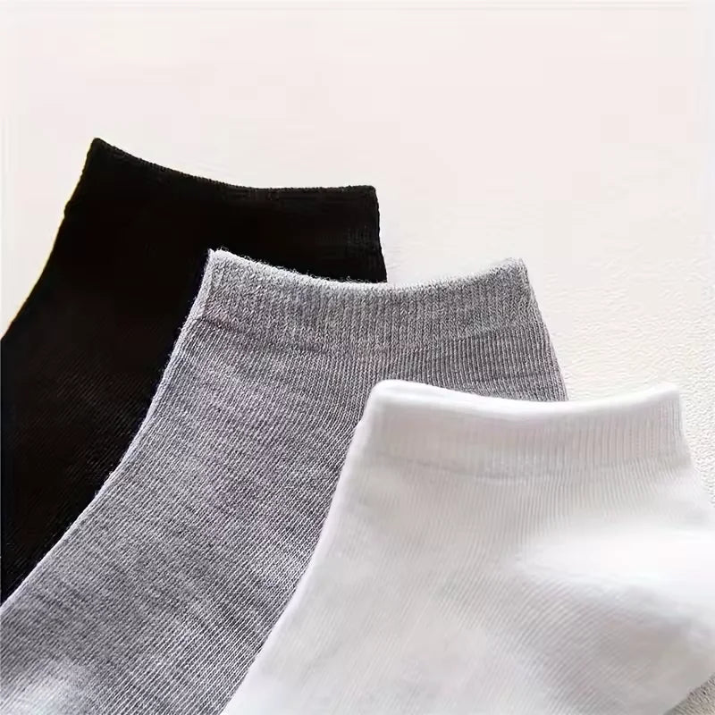 Calcetines Deportivos Unisex de Color Sólido para Primavera/Verano, 10/20/40 Pares, Calcetines Cortos Ligeros y Suaves para Hombre y Mujer, Paquete Económico