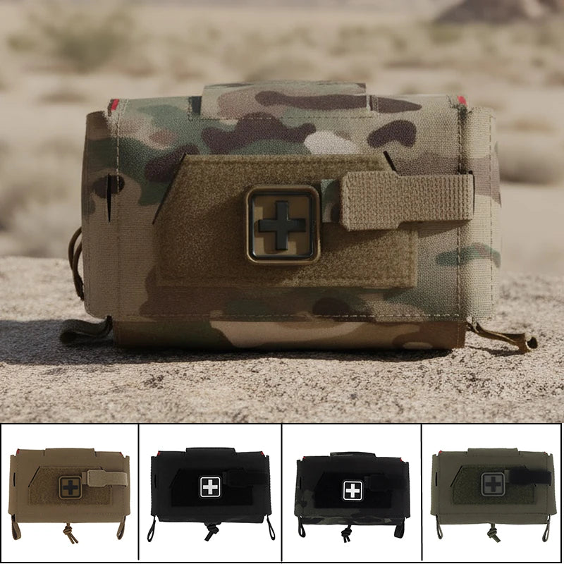 Bolsa táctica de primeros auxilios médicos, bolsas compactas para traumatismos al aire libre, IFAK para caza, chaleco Airsoft, portador de placa